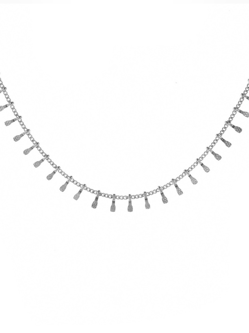 Silver Teardrop Charm Necklace
